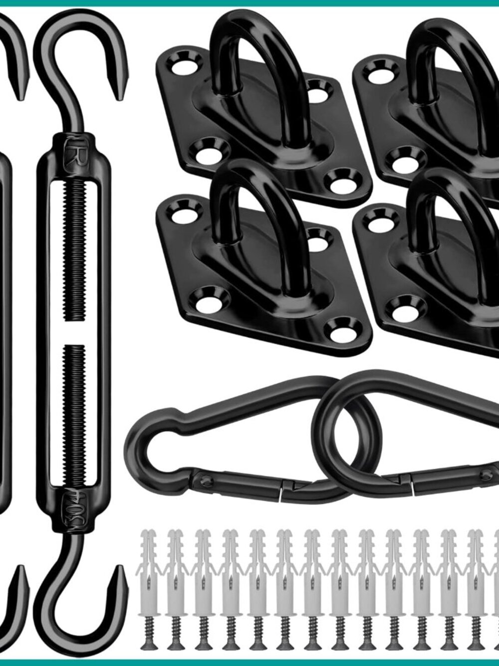 Sun Shade Sail Hardware Kit 6 Inch for Rectangle & Triangle Shade Sail Install,